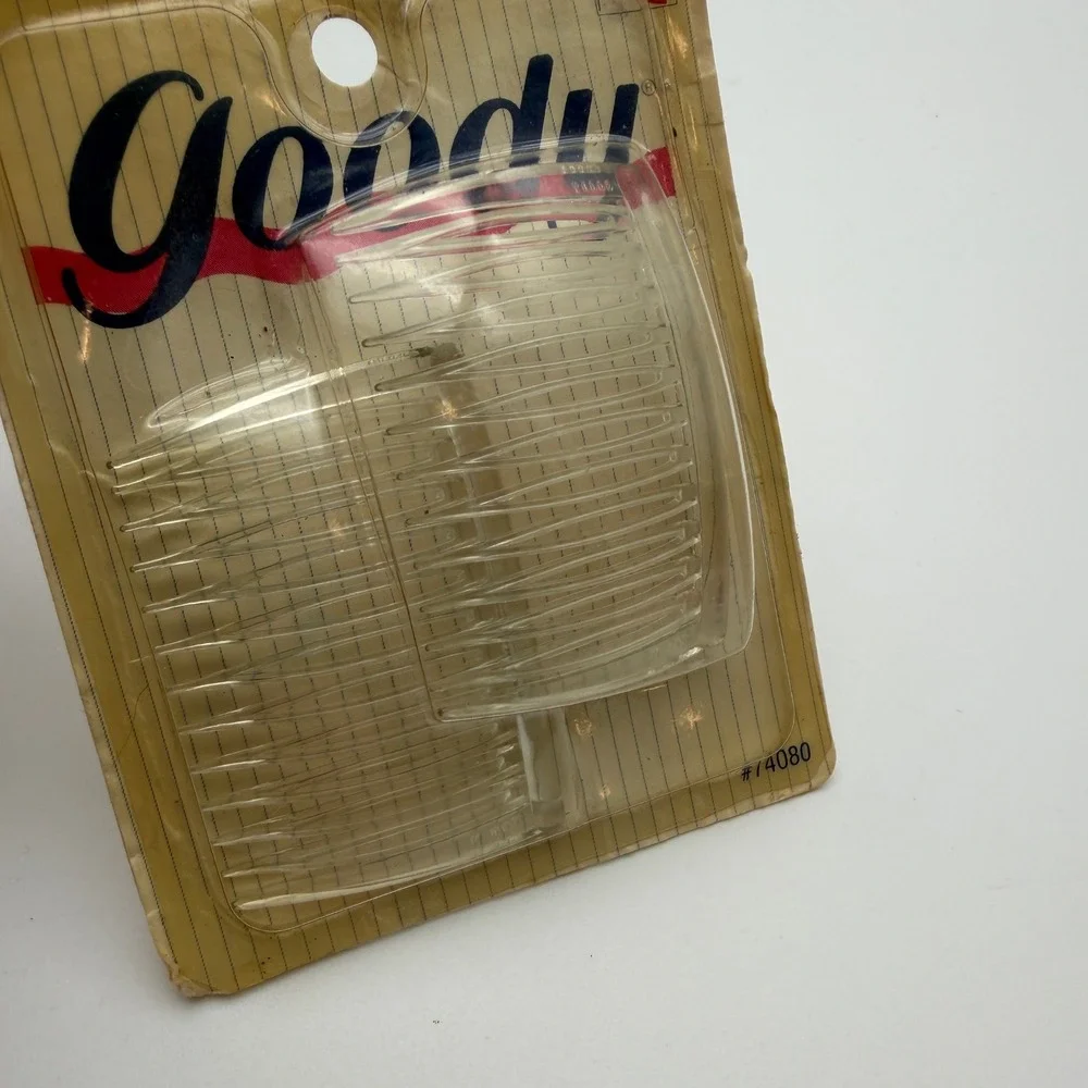 NOS Vintage 1995 Goody Kant-Slip Clear Hair Side Combs Made in USA Plus Open Lot